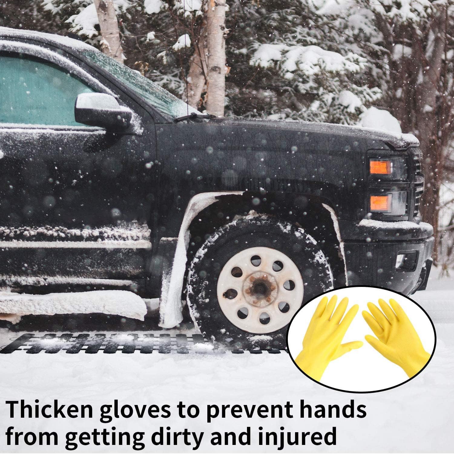 EVTIME Emergency Devices 2 pcs Tire Traction Mats 39.3" (L) x 10.8" (W), Portable for Snow, Ice, Mud, and Sand Used to Car, Truck, Van or Fleet Vehicle Off Road Winter Accessories (2PCS* 39in)
