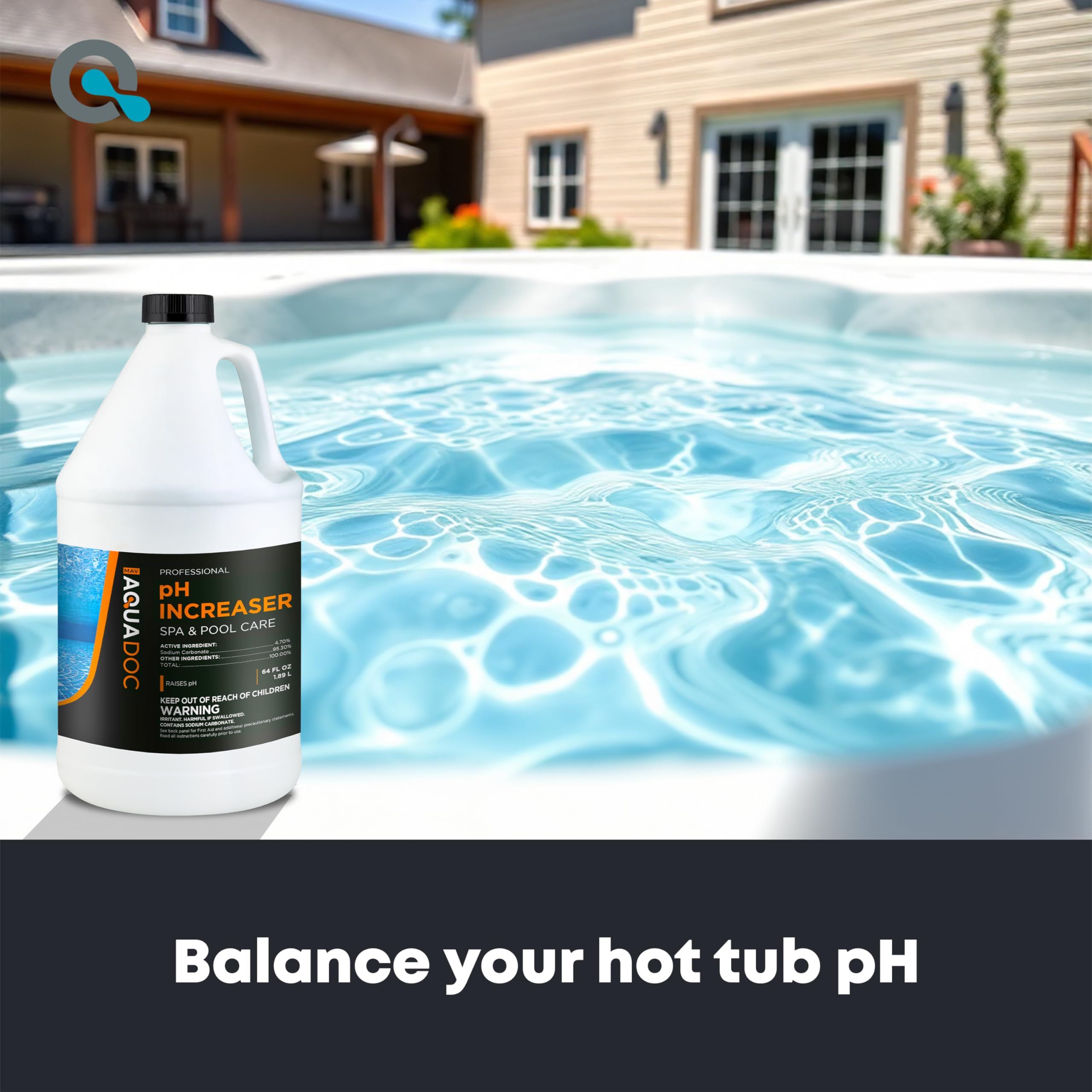 AquaDoc Spa pH Increaser - pH Up for Hot Tub Water Balance, 64 oz