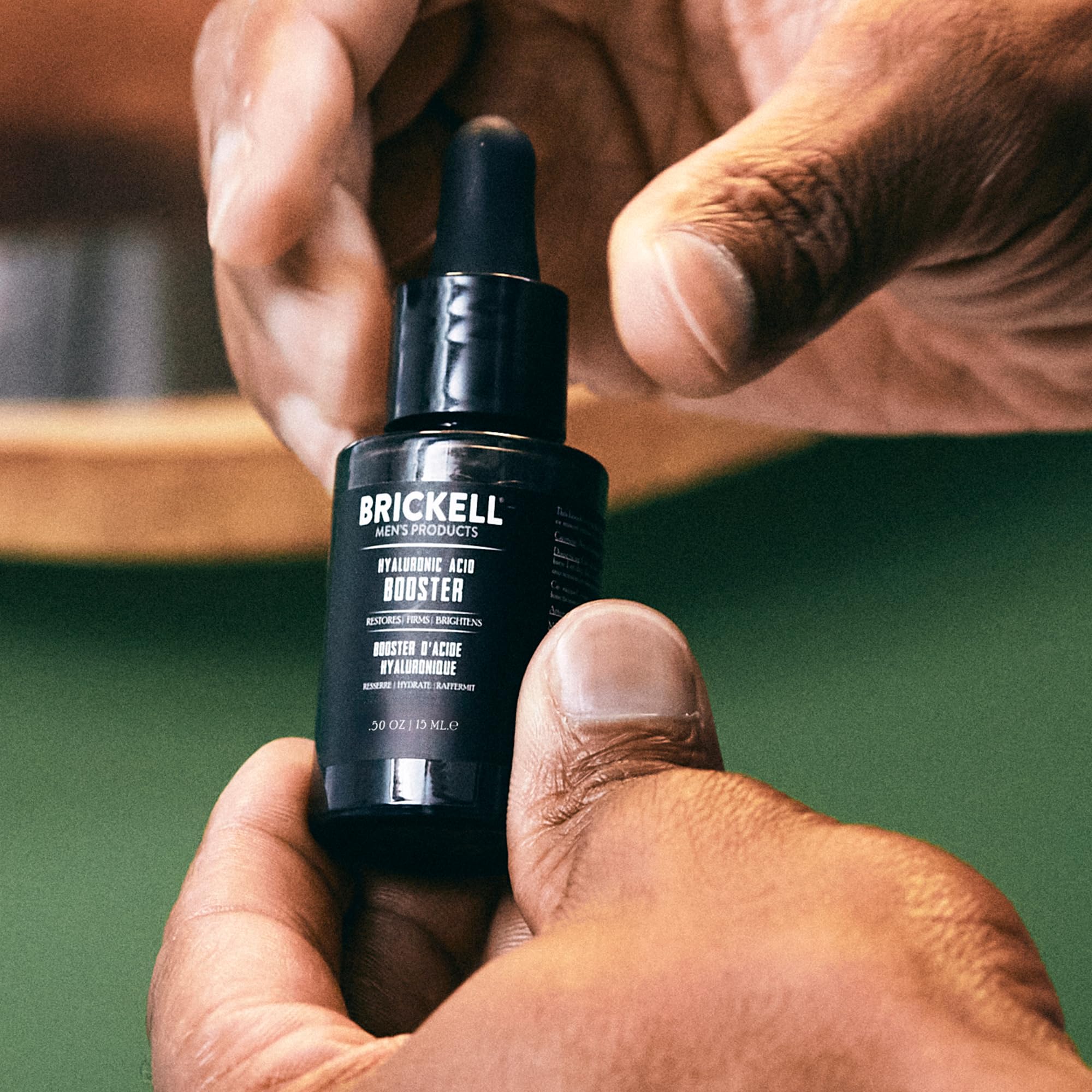 Brickell Men's Hyaluronic Acid Booster Serum for Men, Hyaluronic Acid Booster for Face to Hydrate and Nourish Skin, Reduce Fine Lines and Wrinkles, Unscented .50 Ounce