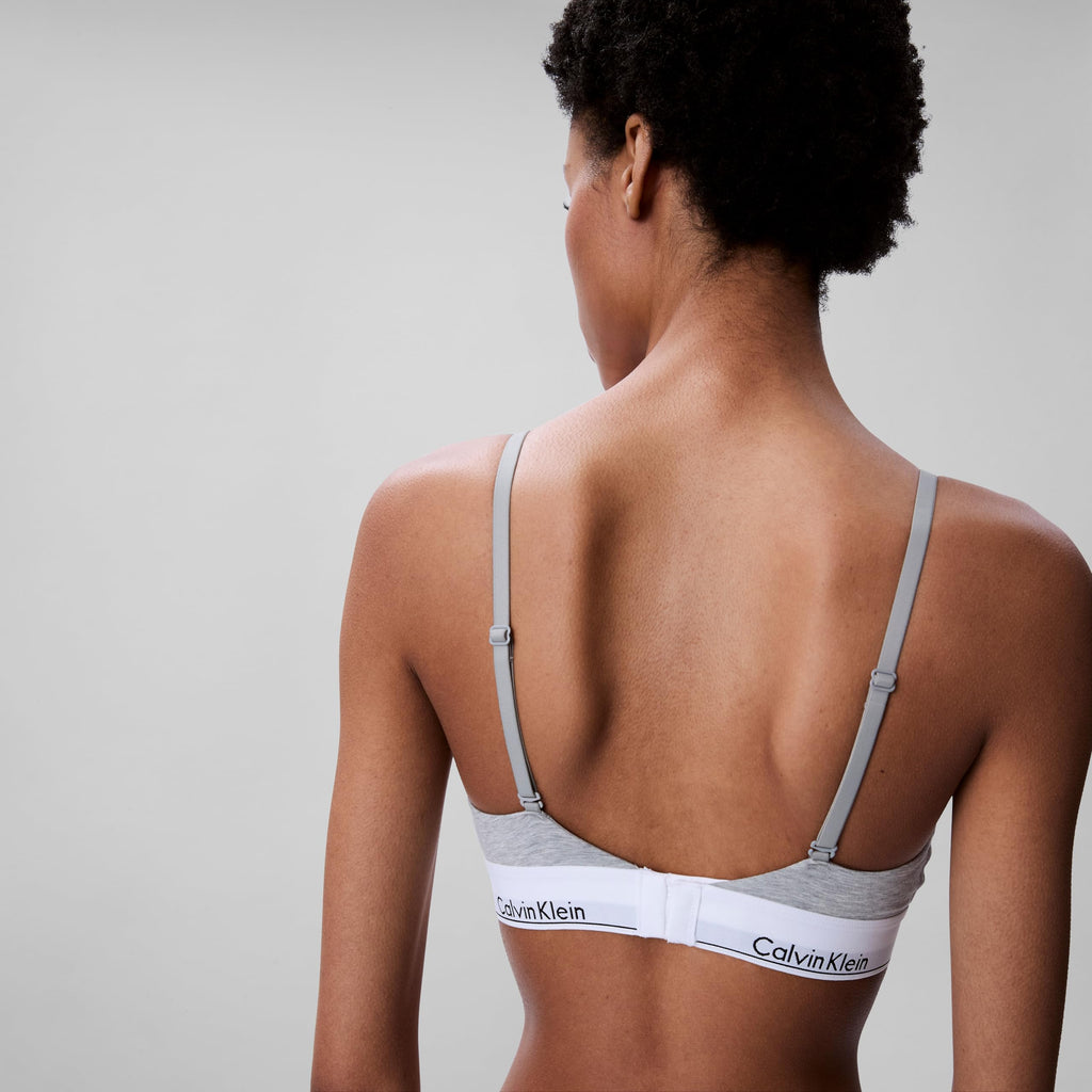 Calvin Klein Modern Cotton Lightly Lined Triangle Bralette Grey Heather