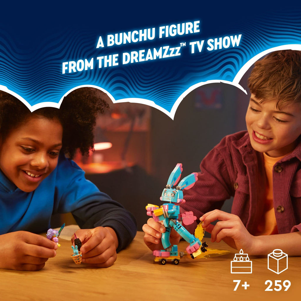 LEGO DREAMZzz Izzie and Bunchu The Bunny Building Toy Set, 2 Ways to Build Bunchu The Bunny, Includes Grimspawn and Izzie Minifigures, Gift for Kids Ages 7 and Up, 71453