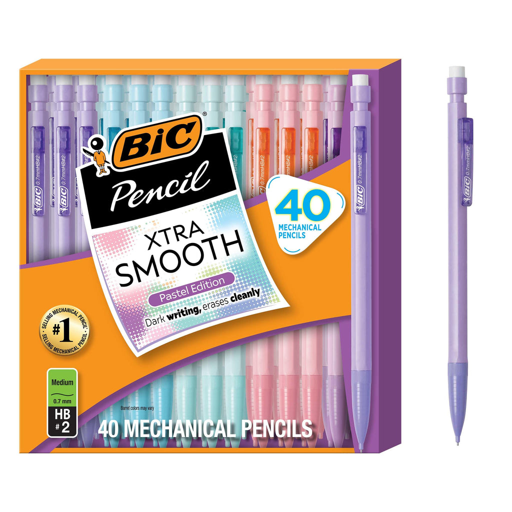 BIC Xtra-Smooth Mechanical Pencils, 0.7 mm Medium Point, 40-Count
