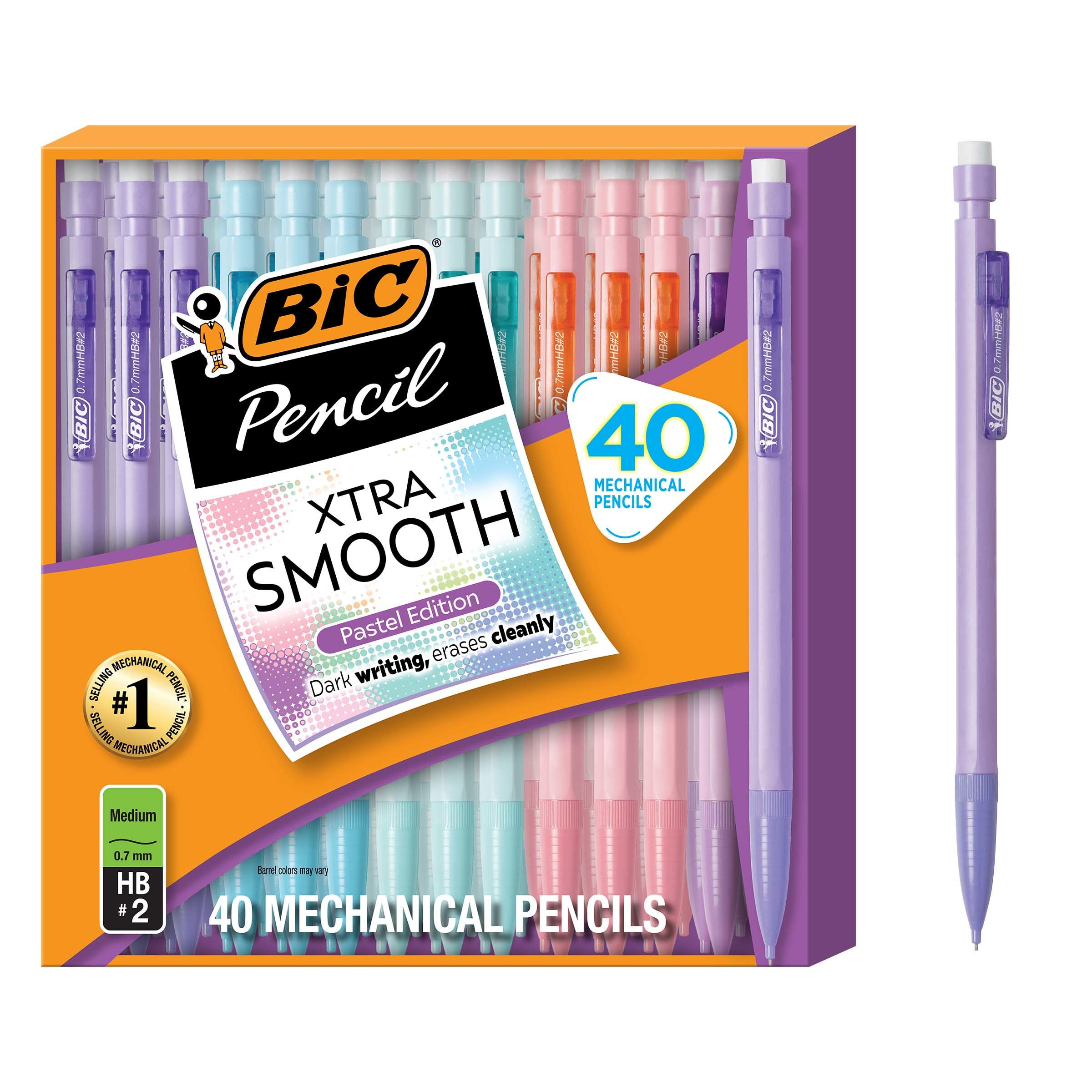 BIC Xtra-Smooth Mechanical Pencils, 0.7 mm Medium Point, 40-Count