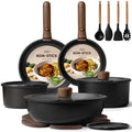CAROTE 19pcs Pots and Pans Non Stick, Cookware Sets Detachable Handle, Induction Kitchen Pots and Pans,NonStick Cooking Set, Oven/Dishwasher/Fridge Safe, Space Saving