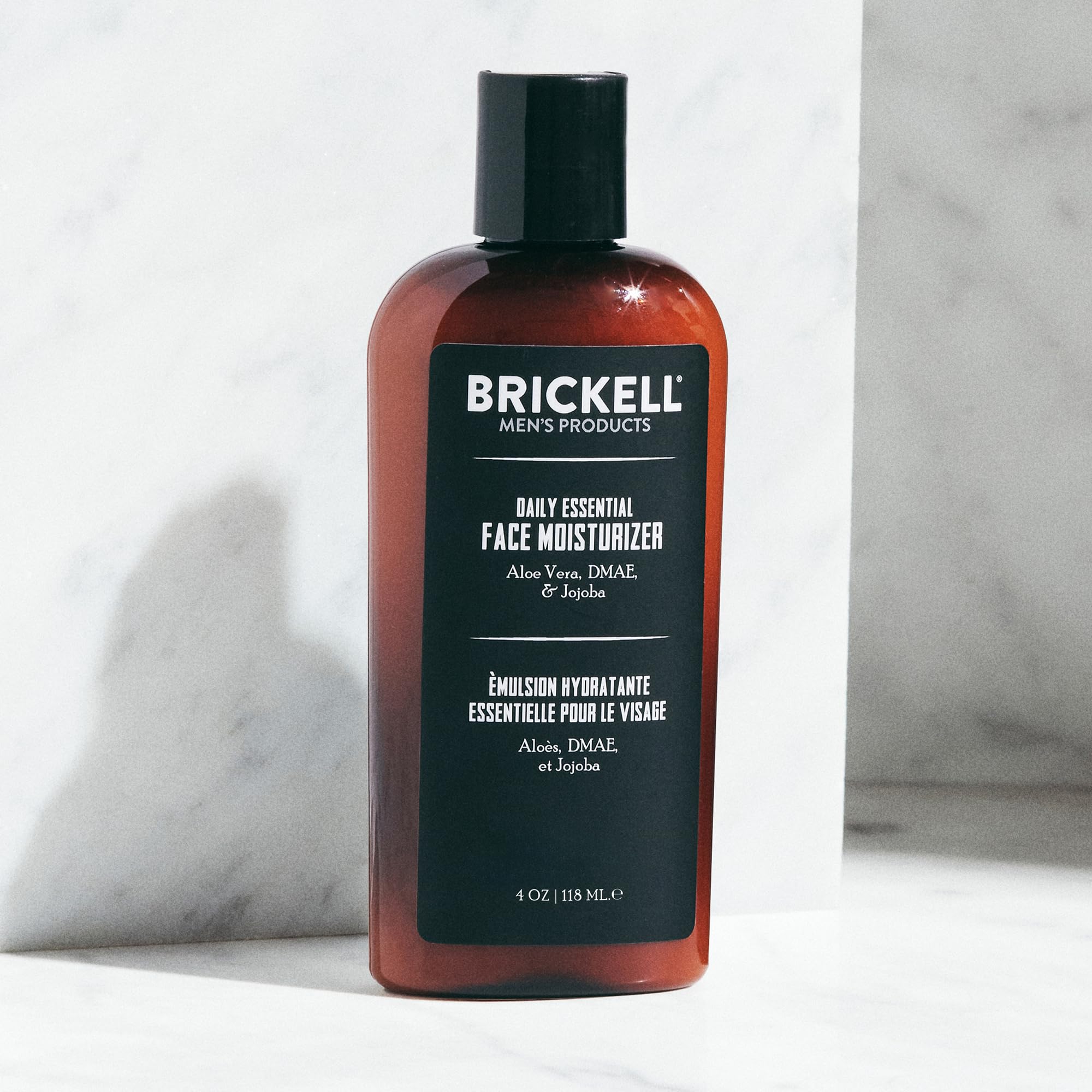 Brickell Men's Daily Essential Face Moisturizer for Men, Fast-Absorbing Face Lotion with Niacinamide, Green Tea, and Hyaluronic Acid, 4 Ounce, Scented