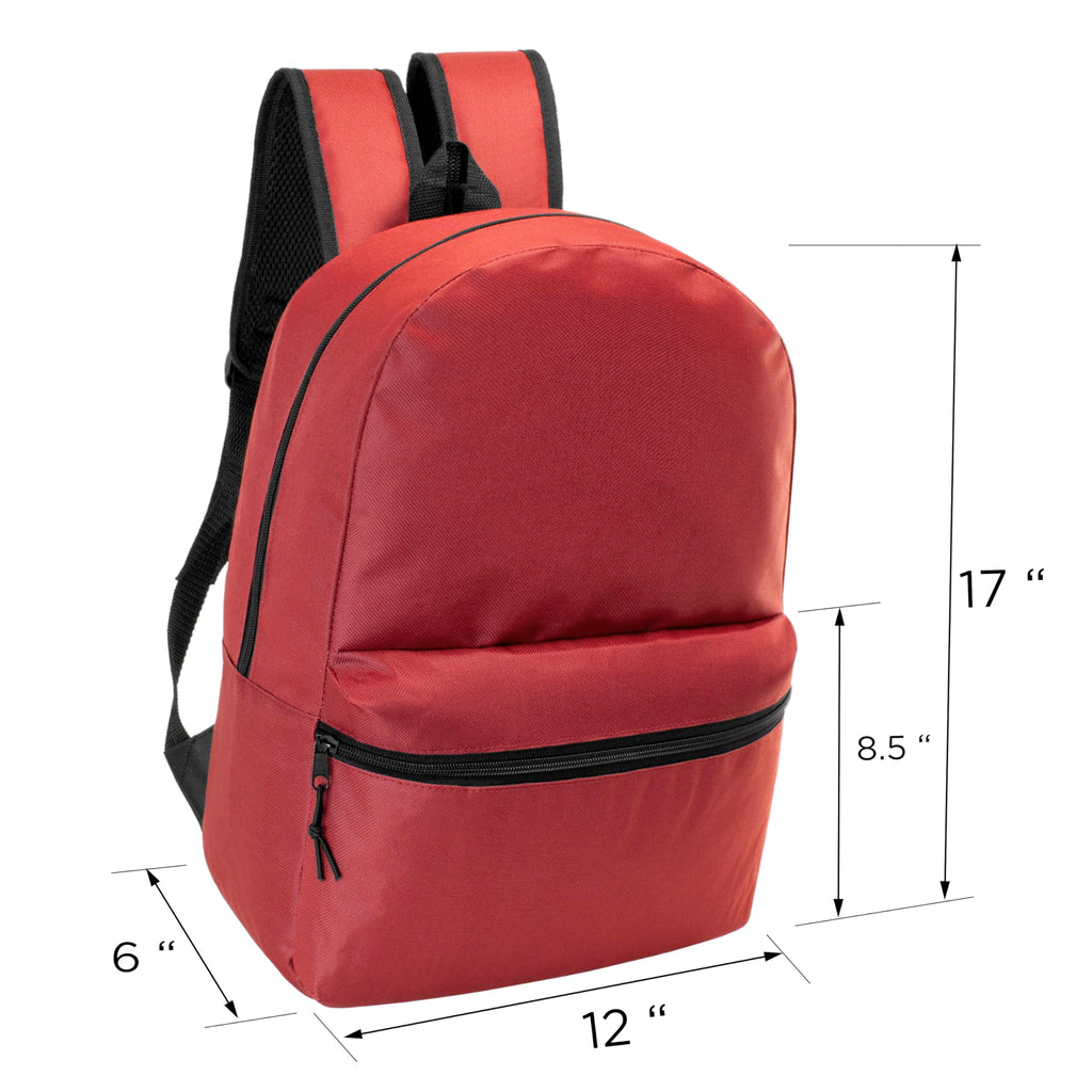 Moda West 10 Pack 17" Bulk School Backpacks for Kids