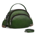 HESHE Genuine Leather Crossbody Bags Leather Purses for Women Vintage Small Shoulder Handbags with Multi-Pockets (Green)