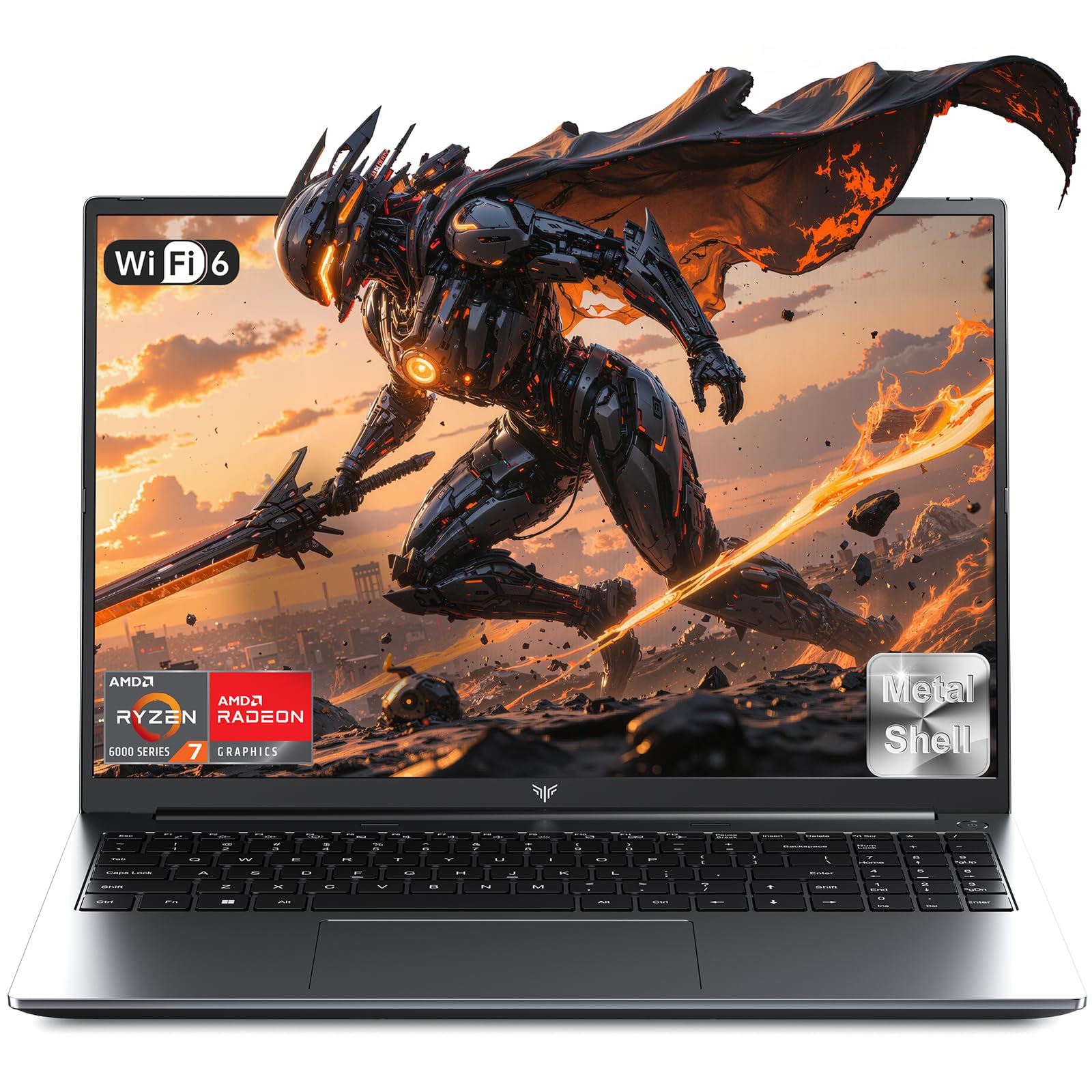 KAIGERR Gaming Laptop, 2026 Laptop with AMD Ryzen 7 7735HS (8C/16T, Up to 4.75GHz), 16GB DDR5 512GB NVMe SSD Laptop Computer, Up to 4TB, 16-inch FHD Display, WiFi 6, Backlit KB, Type-C, Dual Fans