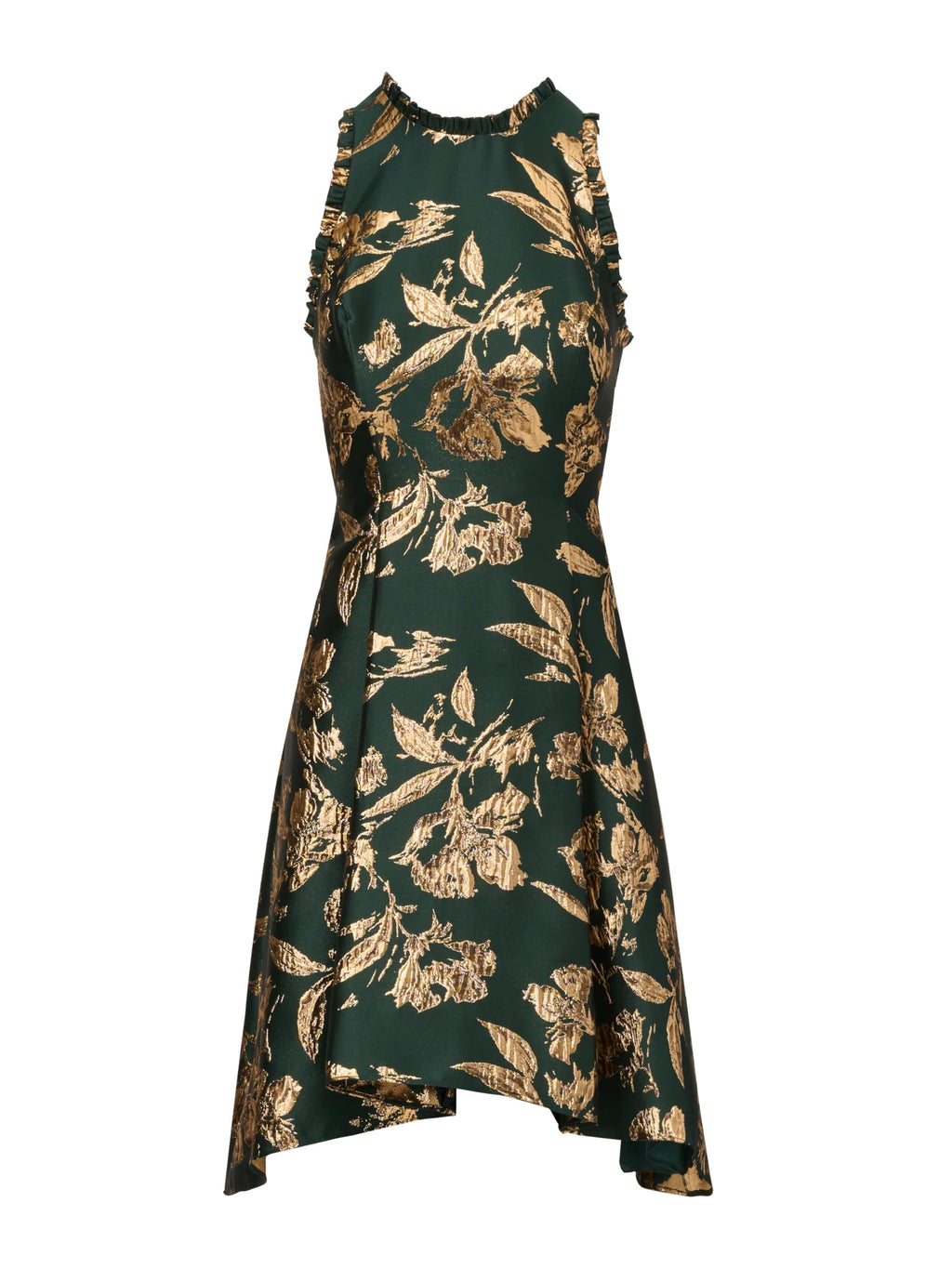 Adrianna Papell Printed Jacquard High-Low Hem Party Dress Hunter 12