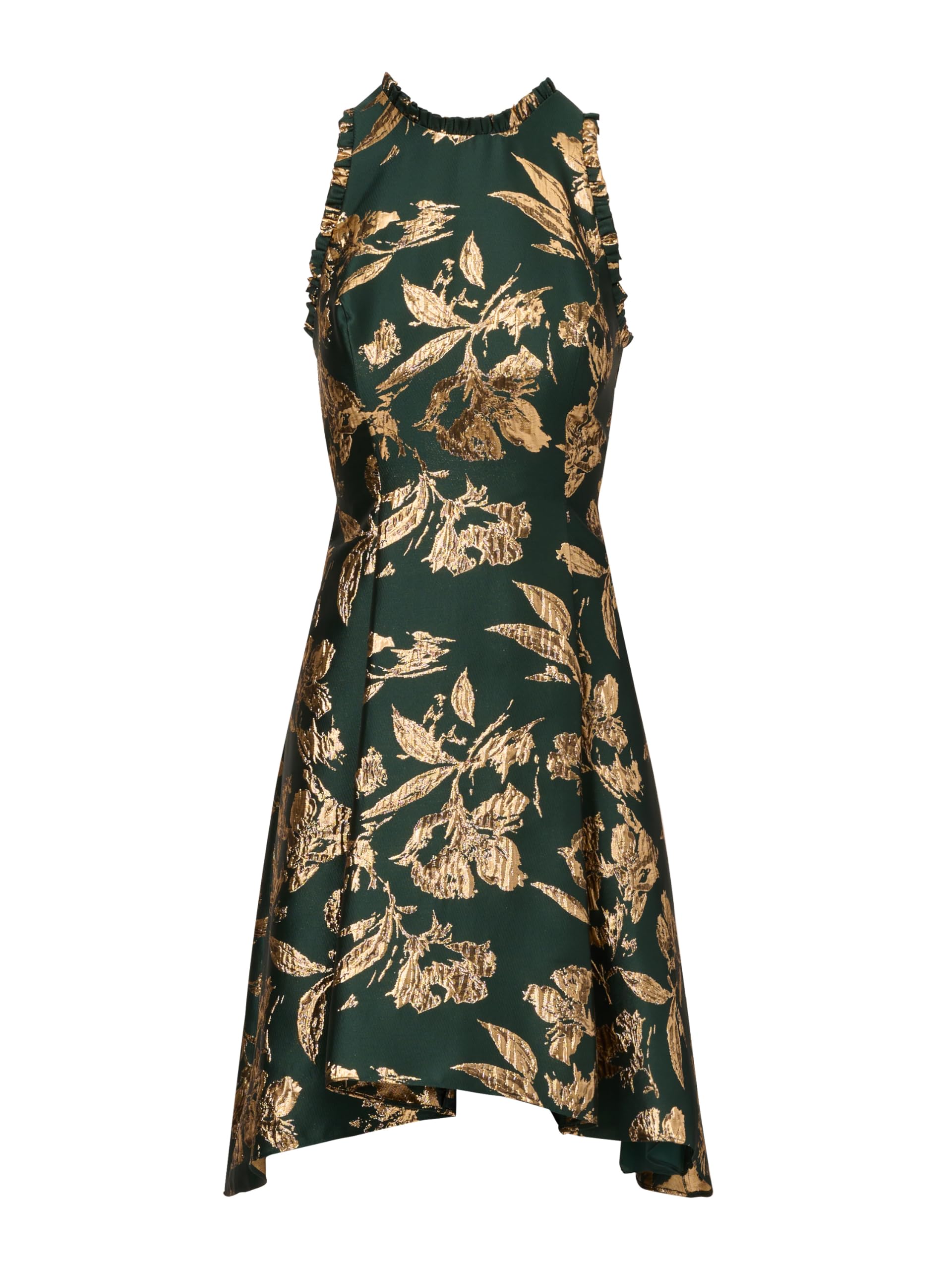 Adrianna Papell Printed Jacquard High-Low Hem Party Dress Hunter 12
