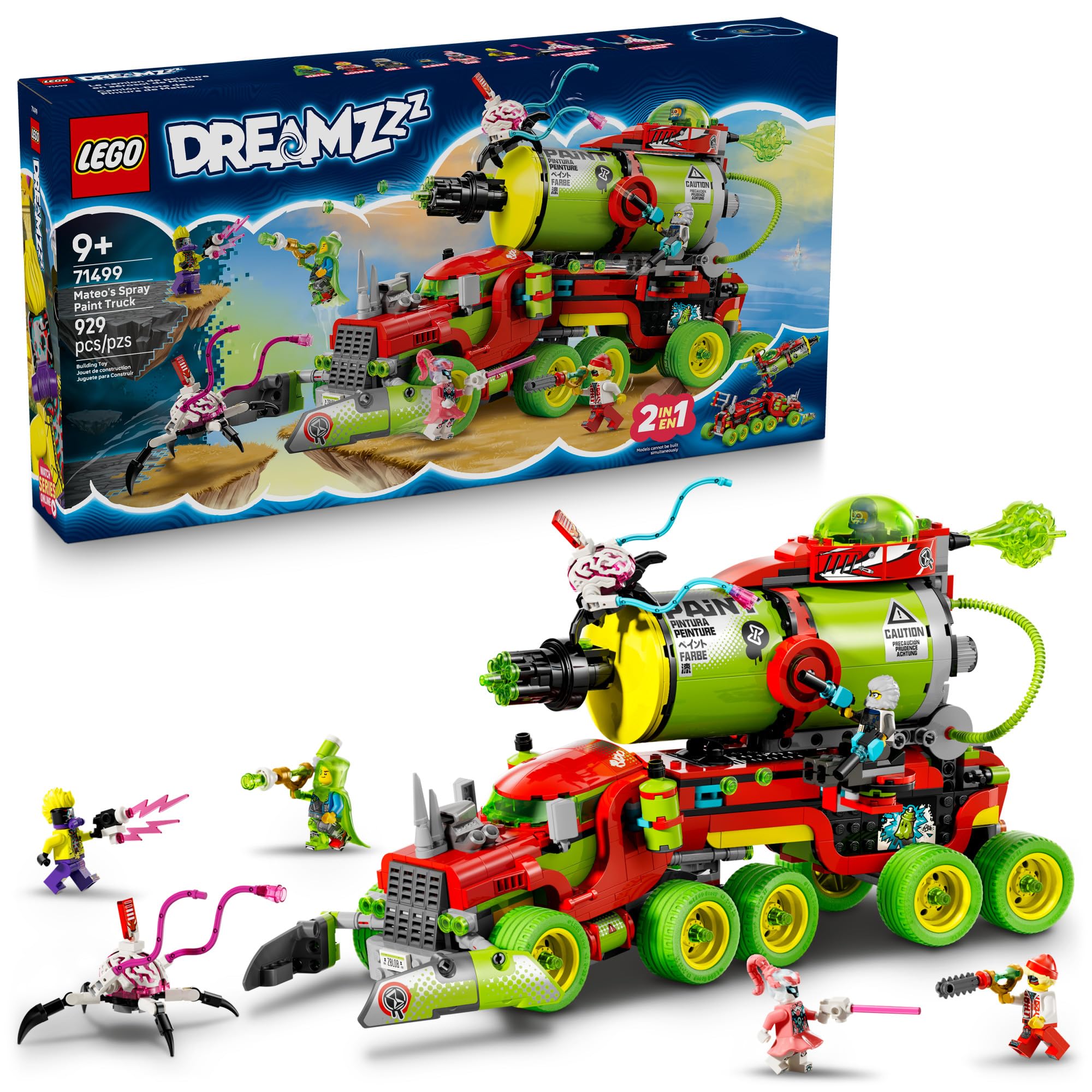 LEGO DREAMZzz Mateo’s Spray Paint Truck Building Toy for Kids - Pretend Play Set & 5 Toy Figures for Boys & Girls, Ages 9+ - Truck with 2 Building Modes - Gift Idea for Birthdays - 71499