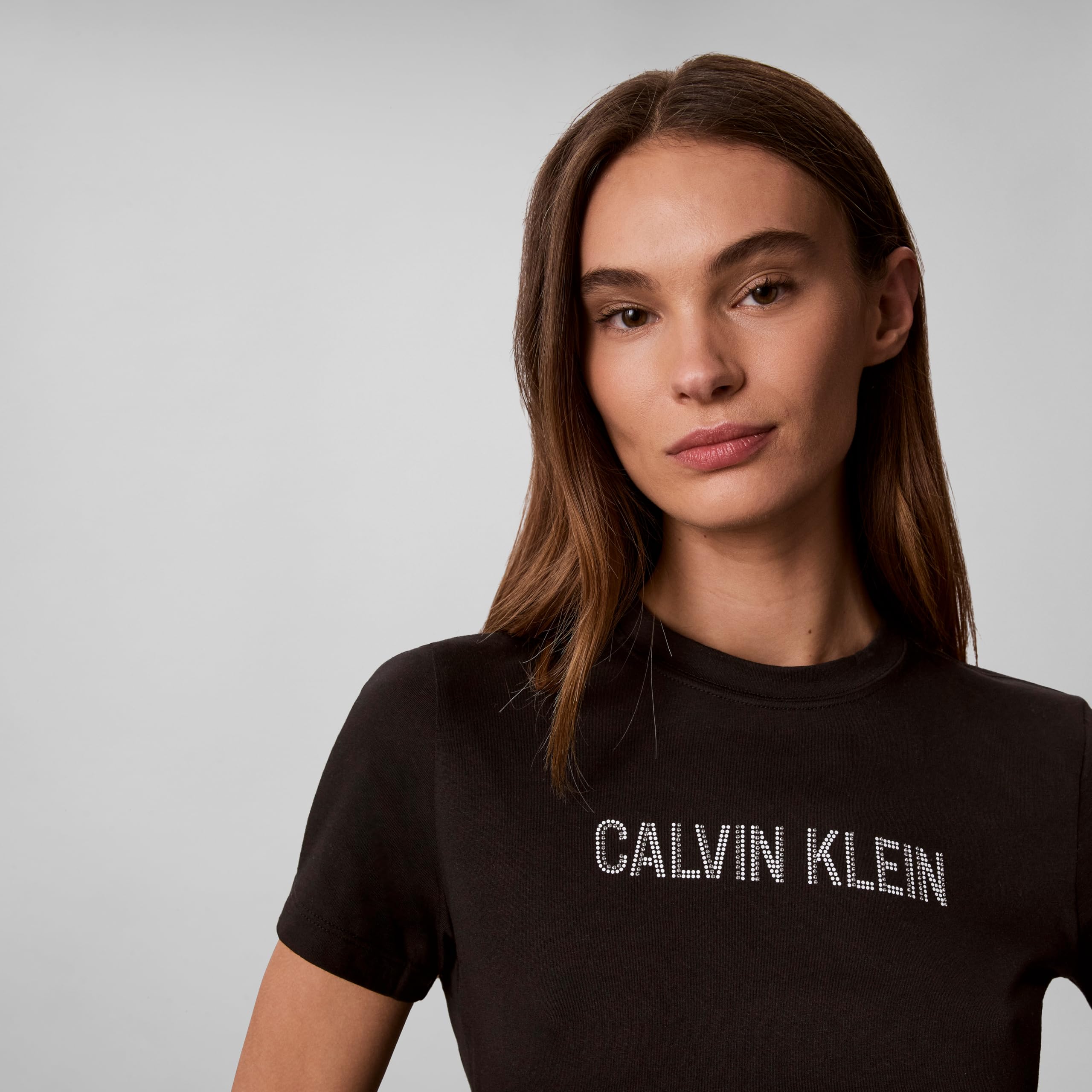 Calvin Klein Slim Fit Cotton Modal Monogram Tee Black