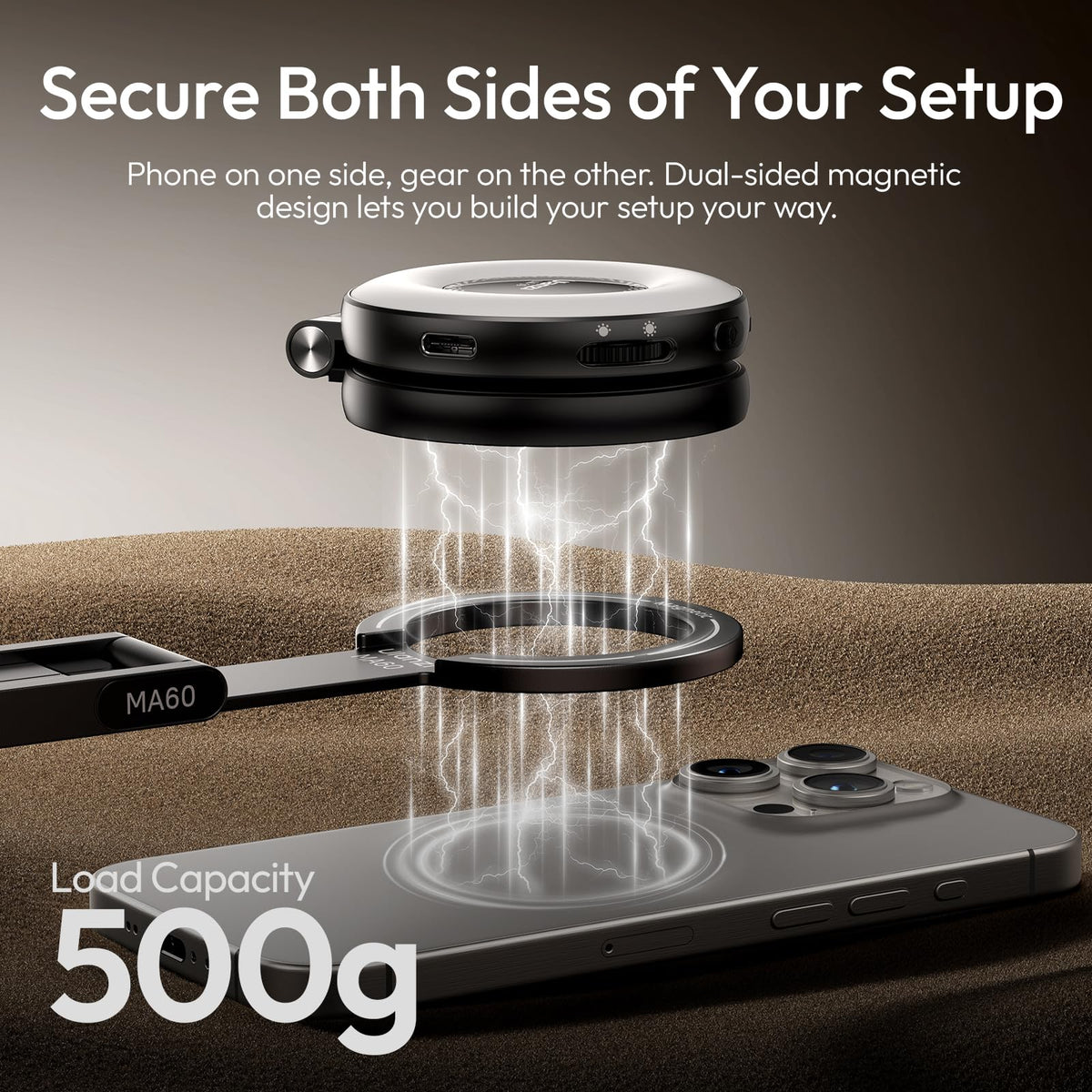 ULANZI MA60 Magnetic Phone Tripod Stand for iPhone, Aluminium Mini Tripod
