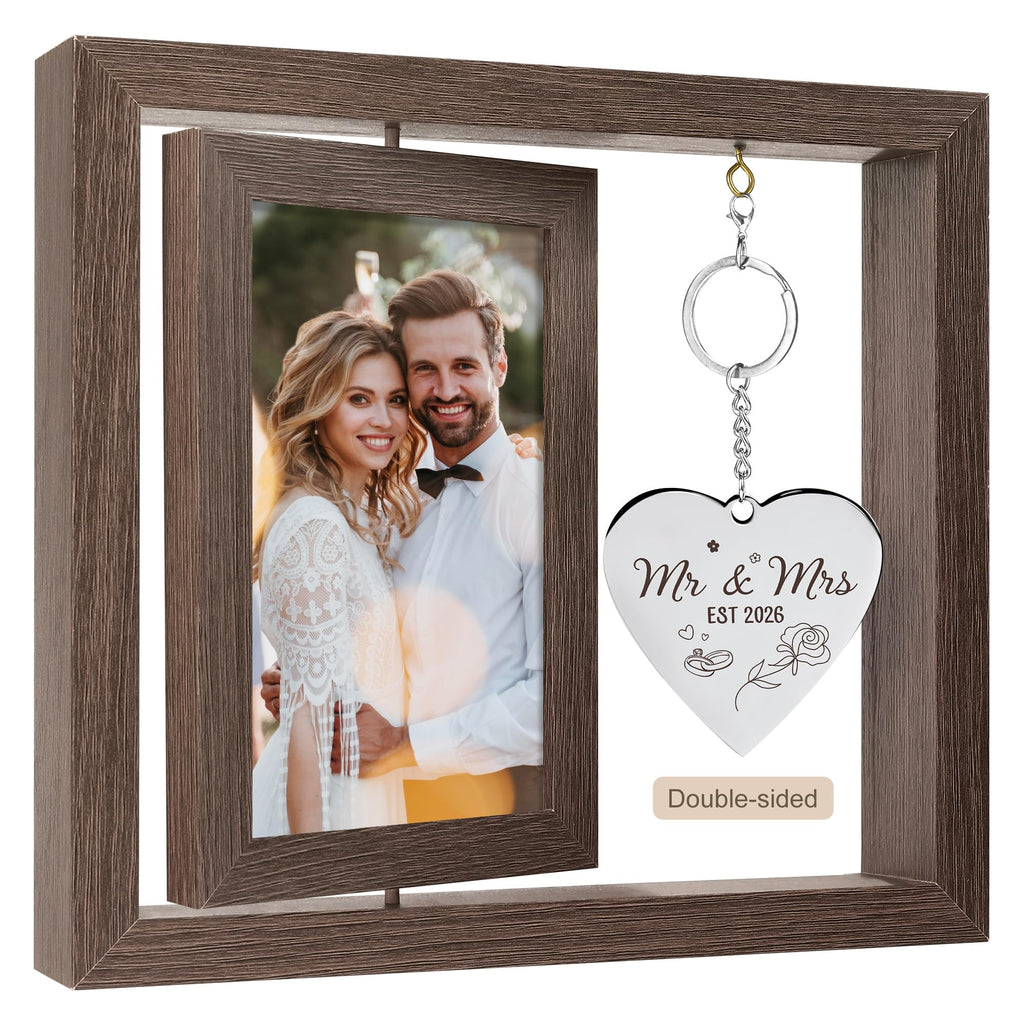 HELORAY Wedding Gifts for Couples Personalized Wedding Gifts for Newlyweds Gift Wedding Picture Frame Mr and Mrs Wedding Presents for Newlyweds Bridal Shower Gift for Bride