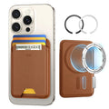 ESR for MagSafe Wallet, 5-Card Holder With RFID Blocking, MagSafe Sticker Included, Slim Magnetic Wallet for iPhone 17/16/15/14/13/12 Series and Selected Samsung Devices, Not for 13/12 Mini, Brown