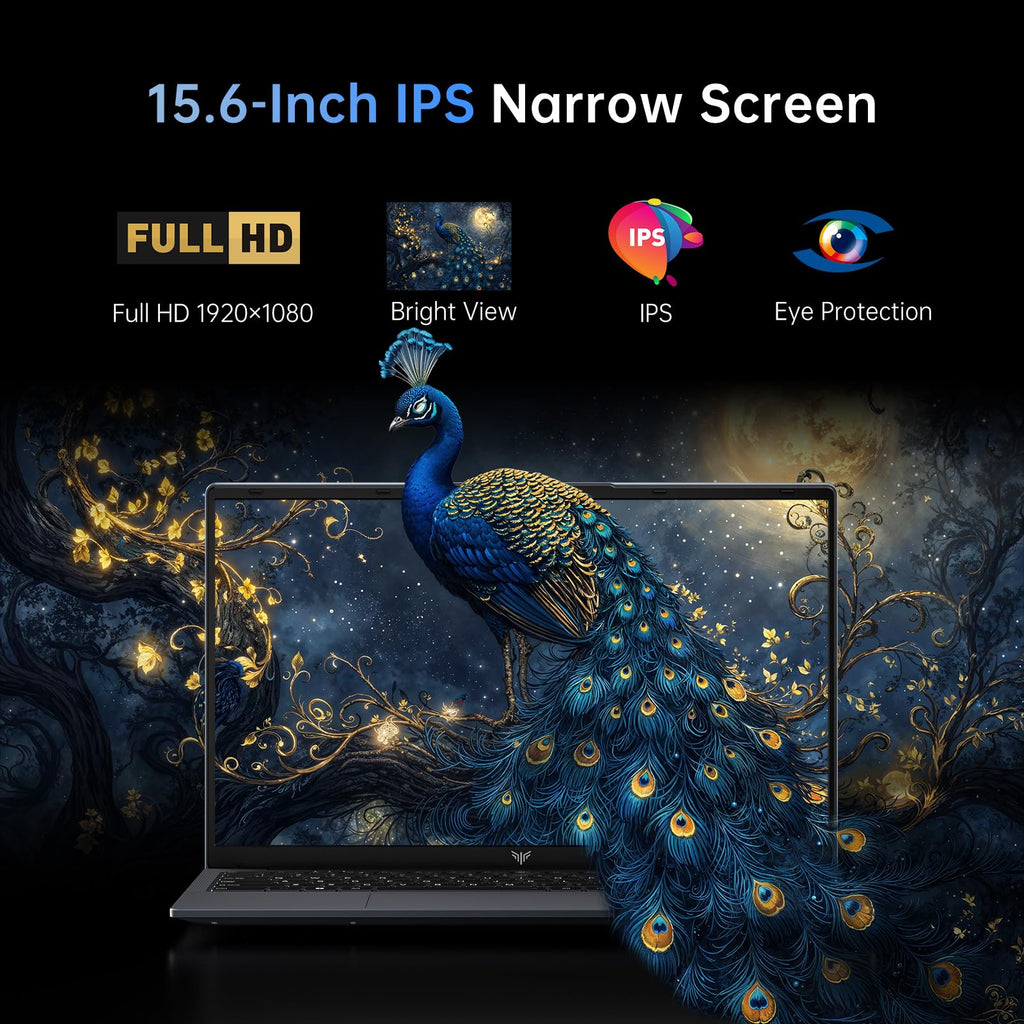 MALLRACE 2026 Laptop, 15.6 Inch FHD IPS Display, AMD Ryzen 3 4300U(Beat Intel Processor N100,up to 3.7GHz), 16GB DDR4 RAM, 512GB SSD, Windows 11 Pro, 54.72Wh Battery,WiFi 5,Backlit Keyboard