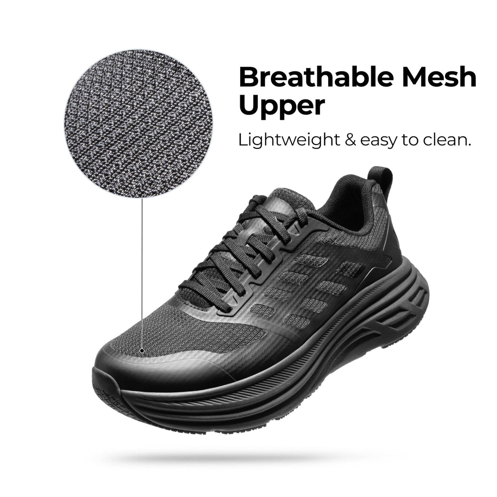 NORTIV 8 Men's Walking Running Tennis Cushioning Shoes ActiveFloat Non Slip Athletic Gym Workout Jogging Comfortable Sneakers,Size 10.5,All Black,SNWS245M