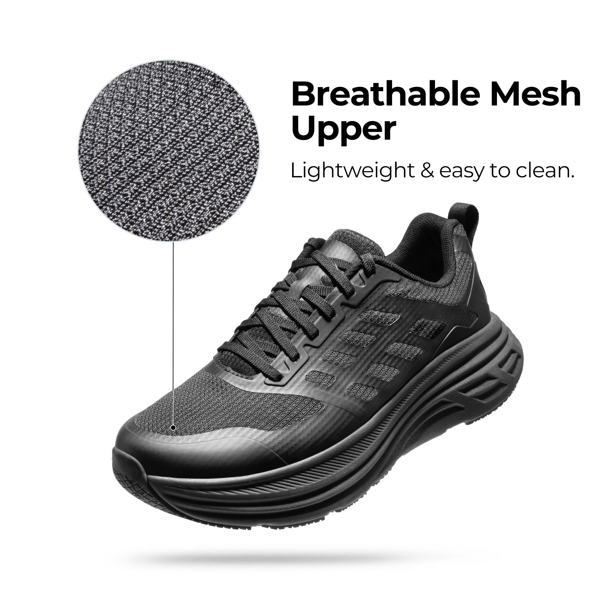 NORTIV 8 Men's Walking Running Tennis Cushioning Shoes ActiveFloat Non Slip Athletic Gym Workout Jogging Comfortable Sneakers,Size 10.5,All Black,SNWS245M