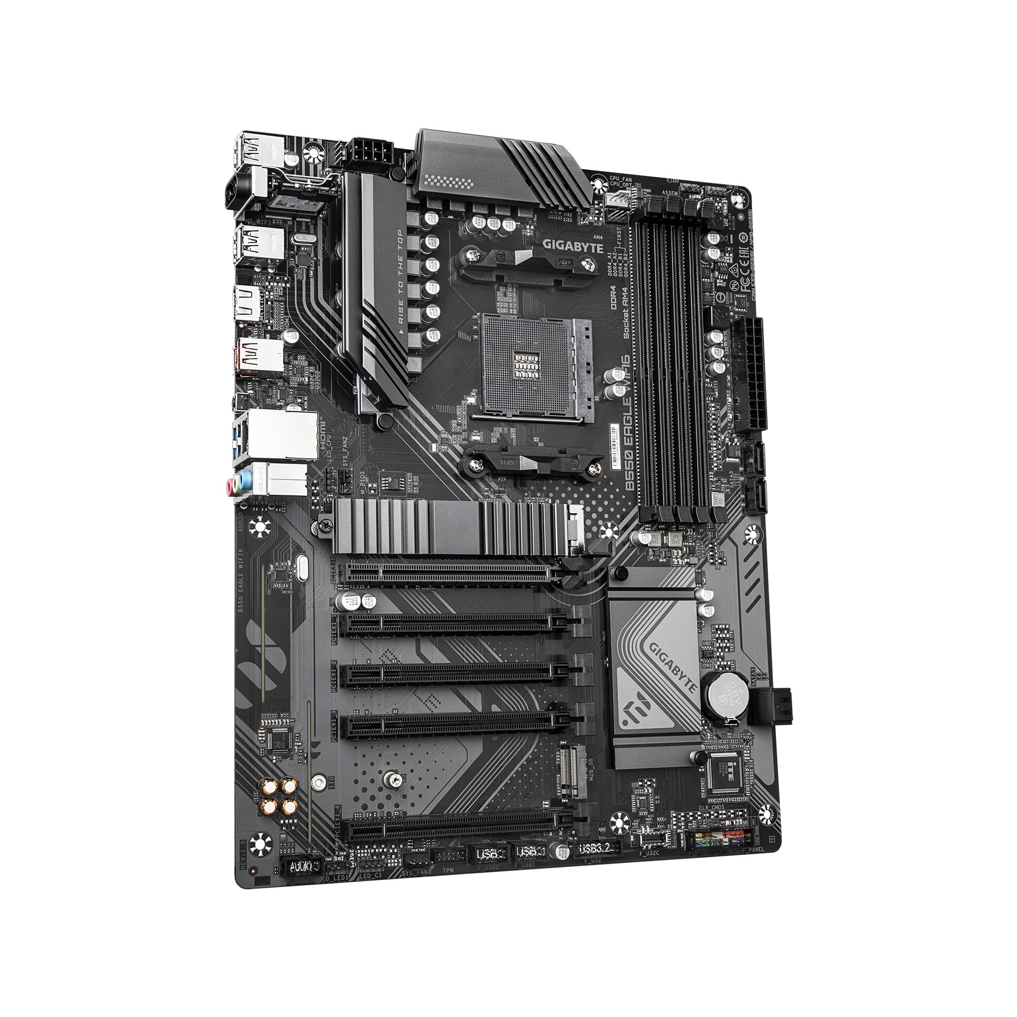 GIGABYTE B550 Eagle WIFI6 AMD AM4 ATX Motherboard, Supports Ryzen 5000/4000/3000 Processors, DDR4, 10+3 Power Phase, 2X M.2, PCIe 4.0, USB-C, WIFI6, GbE LAN, PCIe EZ-Latch, EZ-Latch, RGB Fusion