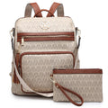 MKP COLLECTION Women Fashion Backpack Purse Convertible Large Rucksack Versatile Travel Shoulder Bags Handbag Set with Tassel
