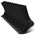 BAMBOO COOL Men's Crew Socks Athletic Running Sports Socks, Cushioned Moisture Wicking, Breathable Arch Support 6 Pack Black