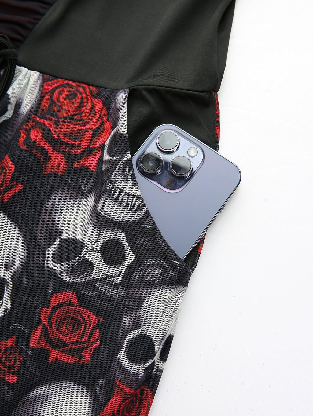 Rosegal Plus Size Gothic Dress for Women Halloween Costume Dress Skull Rose Print Mesh Maxi Tank Goth Swing Dresses Witchy Costume Vampire Dresses with Pockets(Red/1X)