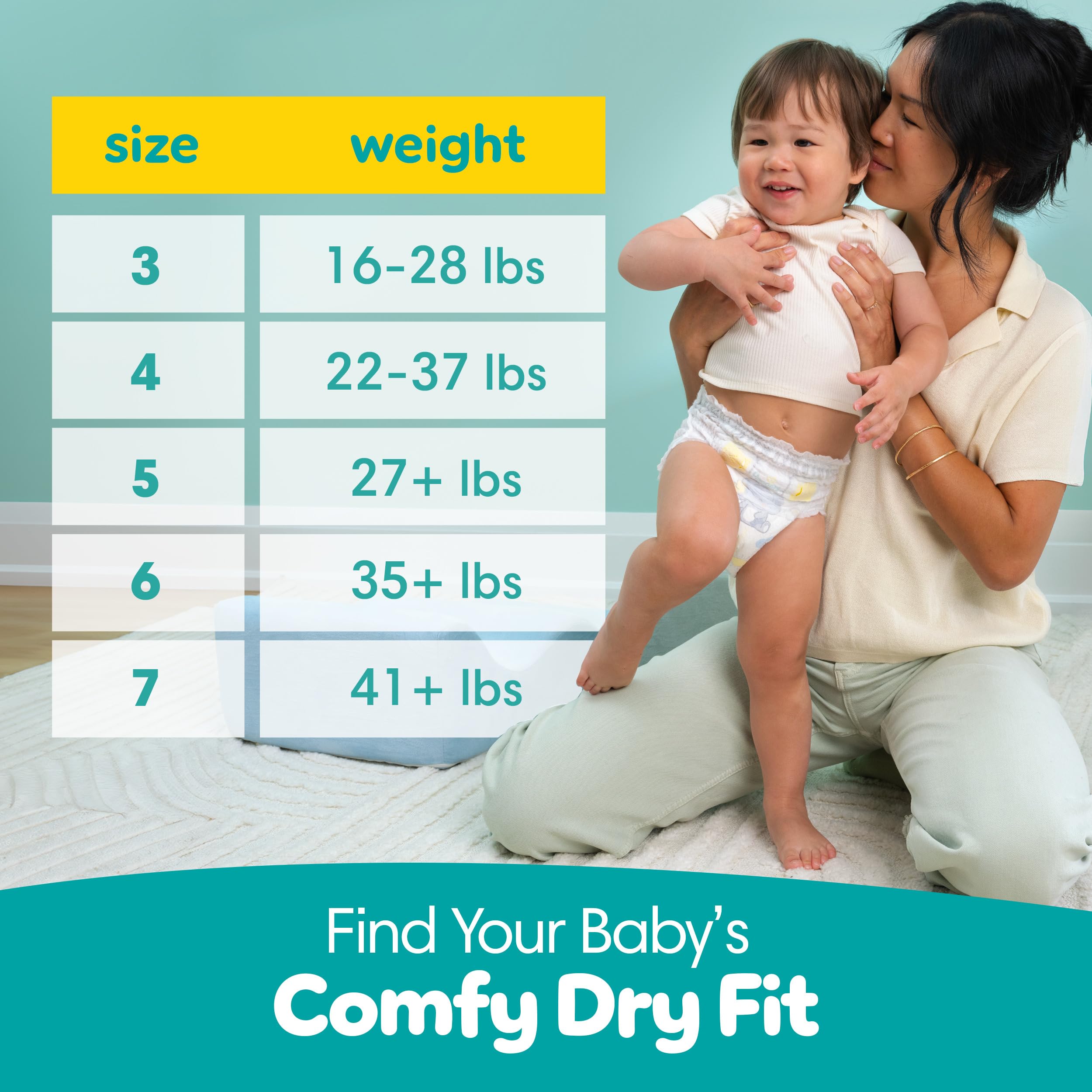 Pampers Diapers - Swaddlers 360° - Size 3, 70 Count, up to 100% Leakproof Comfy Dry Fit, Designed for Easy Changes, Pull On Baby Diaper (Packaging May Vary)