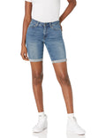 Amazon Essentials Women's Mid-Rise Slim Fit Bermuda Shorts with Pockets, Medium Wash, 20