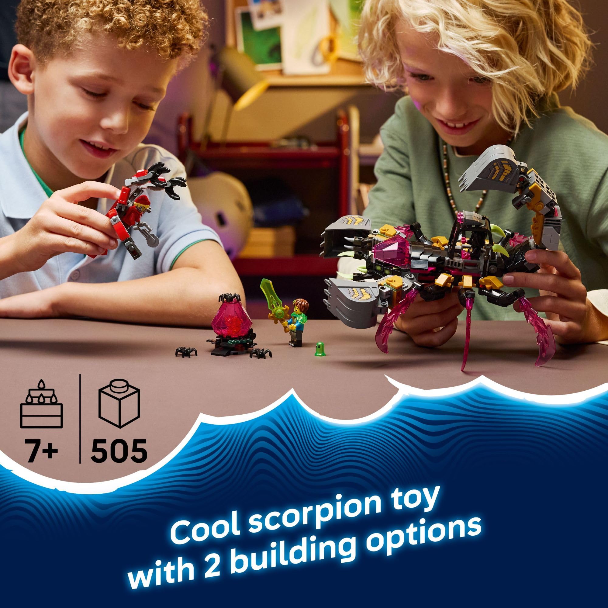 LEGO DREAMZzz Nightmare Scorpion Digger Building Toy for Boys & Girls - Pretend Play Set for Kids, Ages 7+ - with 2 Build Options, 3 Minifigures & Treasure Creature - Gift Idea for Birthdays - 71513