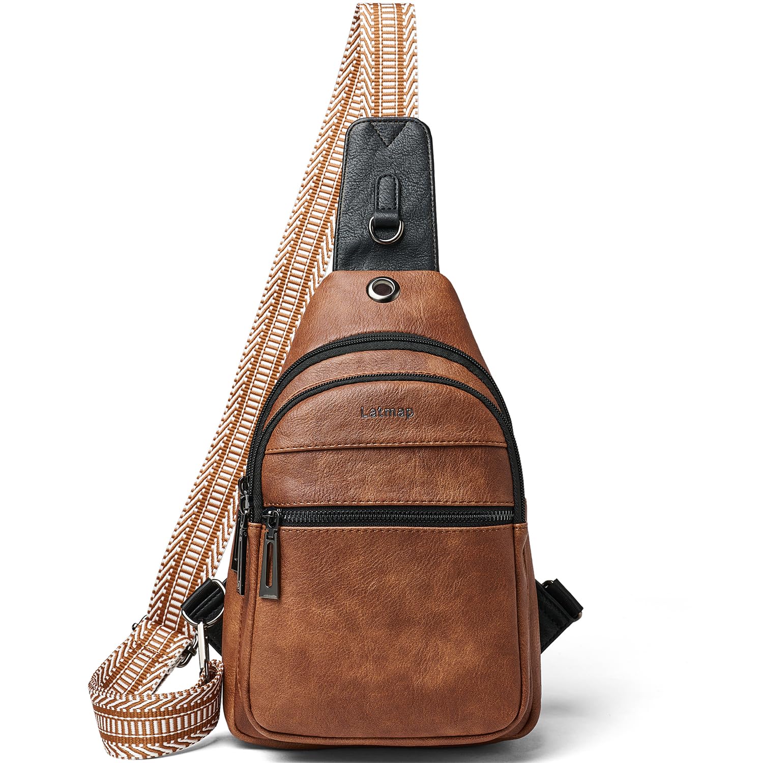 LATMAP 7L Sling Bag For Women Faux Leather Anti Theft Small Casual Daypack Backpack Fanny Pack Crossbody Chest Bags Purse Waterproof