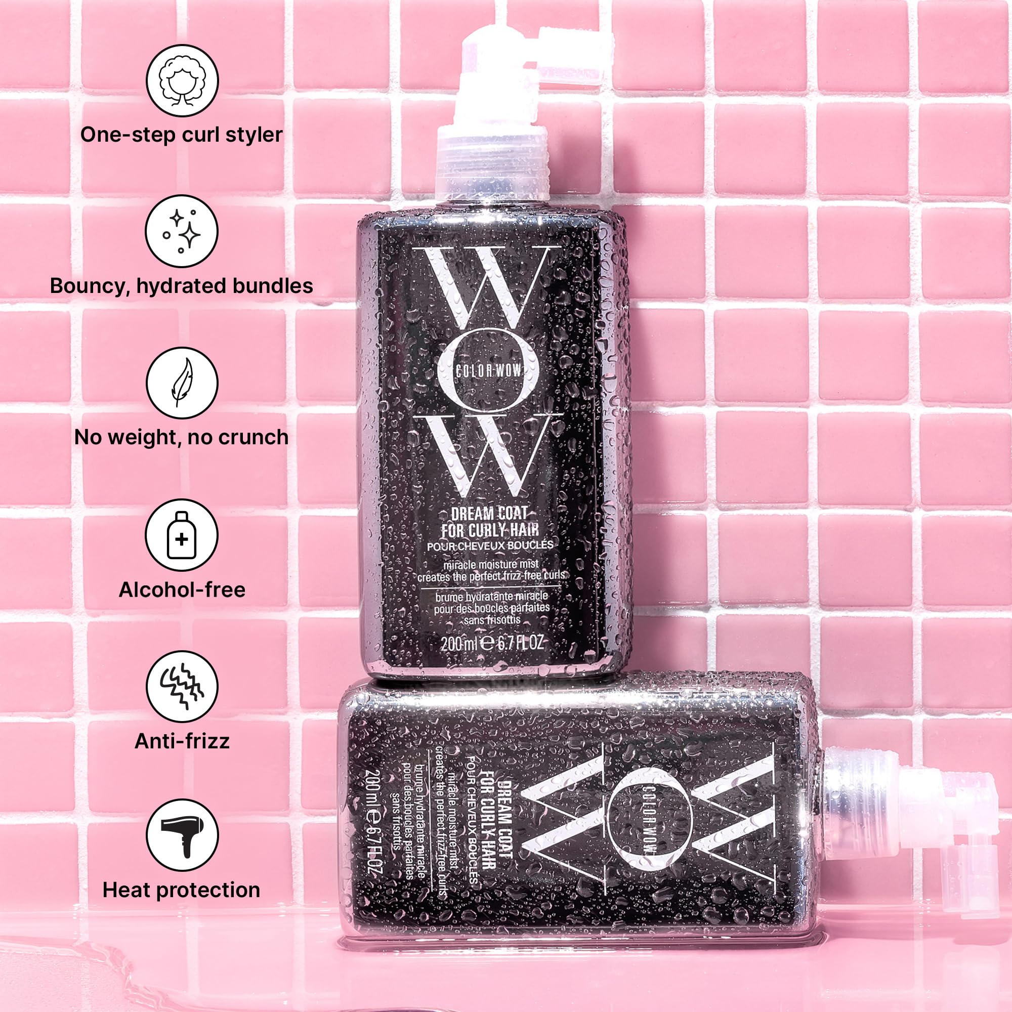COLOR WOW Dream Coat for Curly Hair – Frizz-Free Curls Made Easy, Moisture-Boosting Spray, Curl-Enhancing Formula