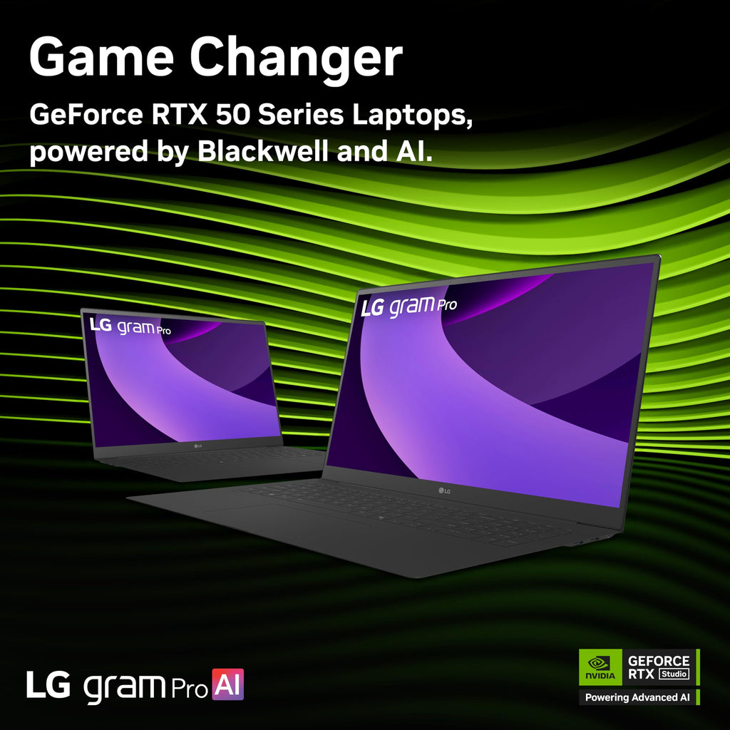 LG gram Pro 17-inch Lightweight Laptop Computer, Intel Evo Edition Powered by Intel Core Ultra7 255H Processor, NVIDIA RTX5050, Windows 11 Home, 32GB RAM, 2TB SSD, Black
