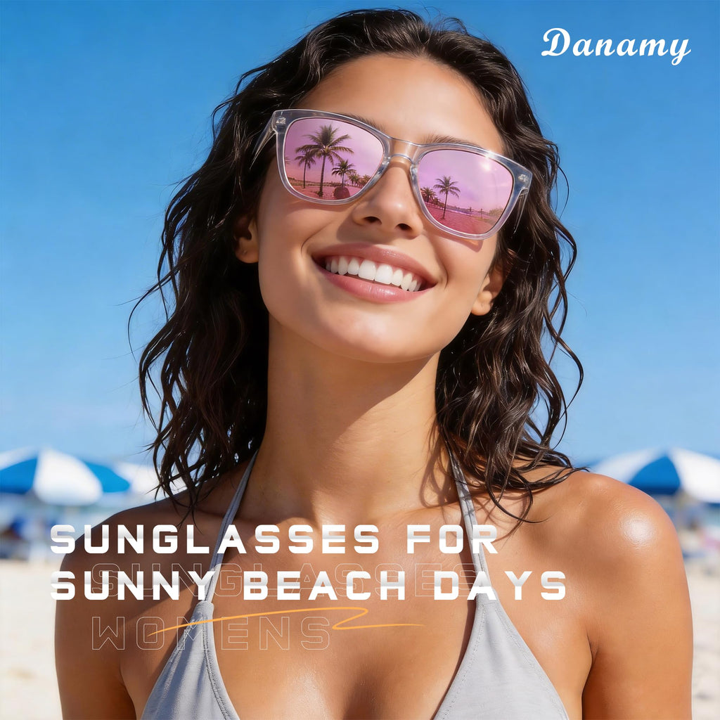 DANAMY Sunglasses Womens Polarized Sunglasses for Women Trendy Designer Mirrored UV Protection Sun Glasses