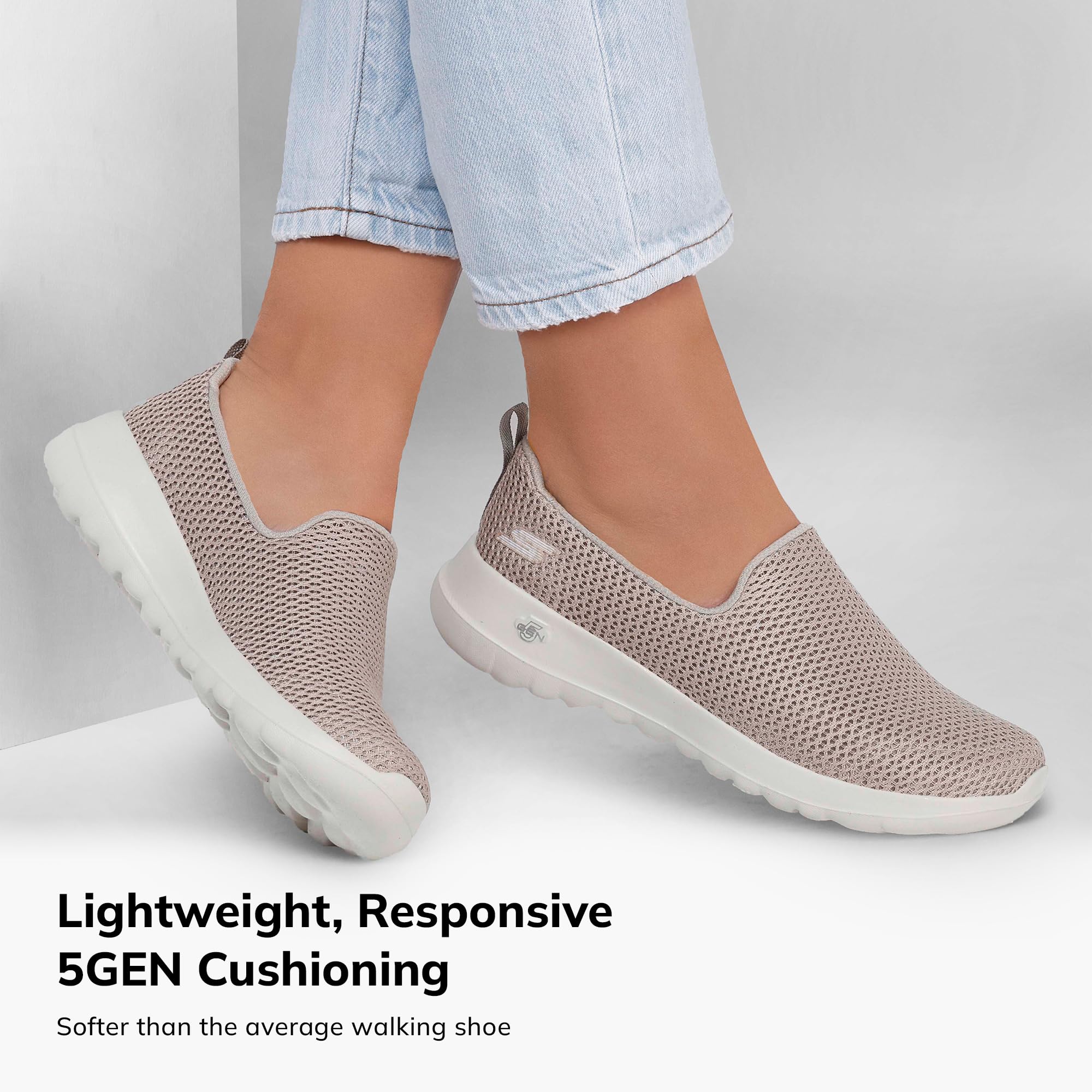 Skechers Women's Go Walk Joy Sneaker, Taupe, 7.5