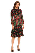 Maggy London Women's Dresses Long Sleeve Ruffle Mock Neck Dress