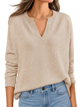 ZESICA Women's Fall Winter Sweaters Long Sleeve V Neck Loose Pullover Tops