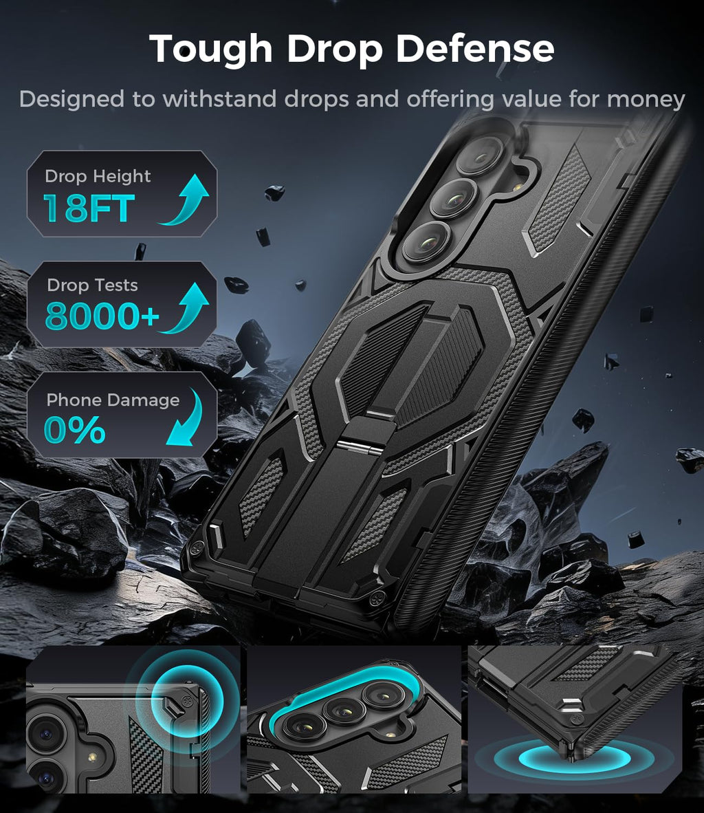 for Samsung Galaxy Z Fold 8 Ultra Case with Invisible Kickstand, Black