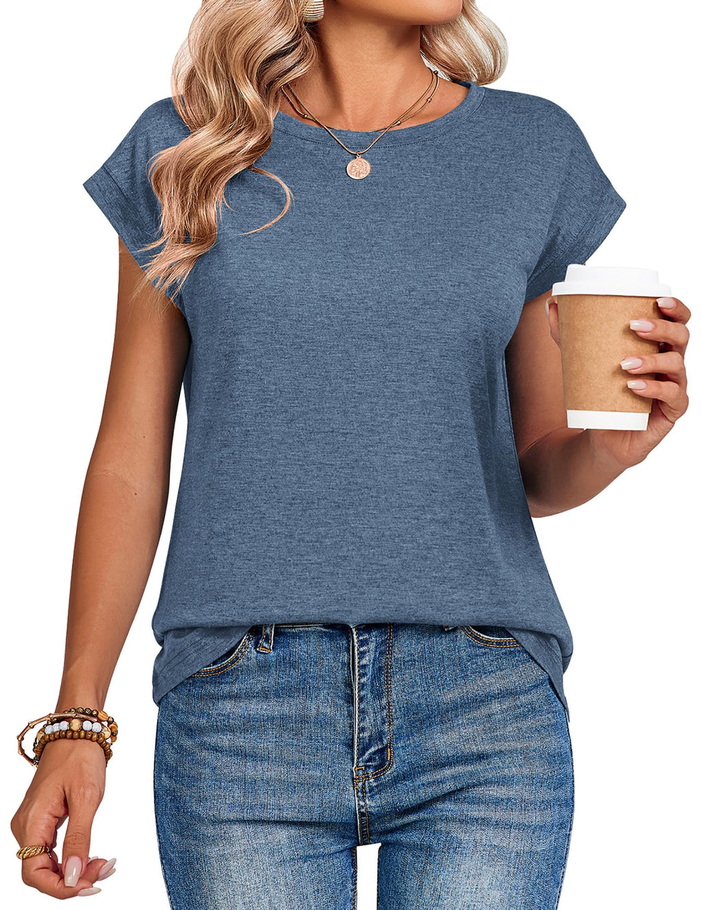 Zeagoo Womens Tops Summer Casual Dress Tee Shirts Business Dressy Spring Fashion Outfits Trendy Clothes