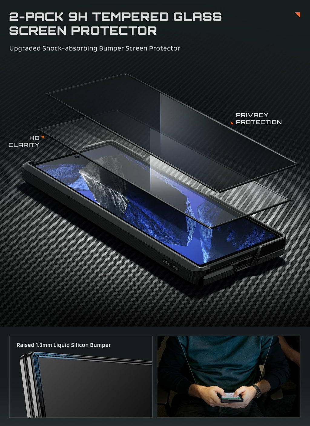 SUPCASE for Galaxy Z Fold 8 Ultra/Z Fold 7 Case, 360° Magnetic Stand, Black