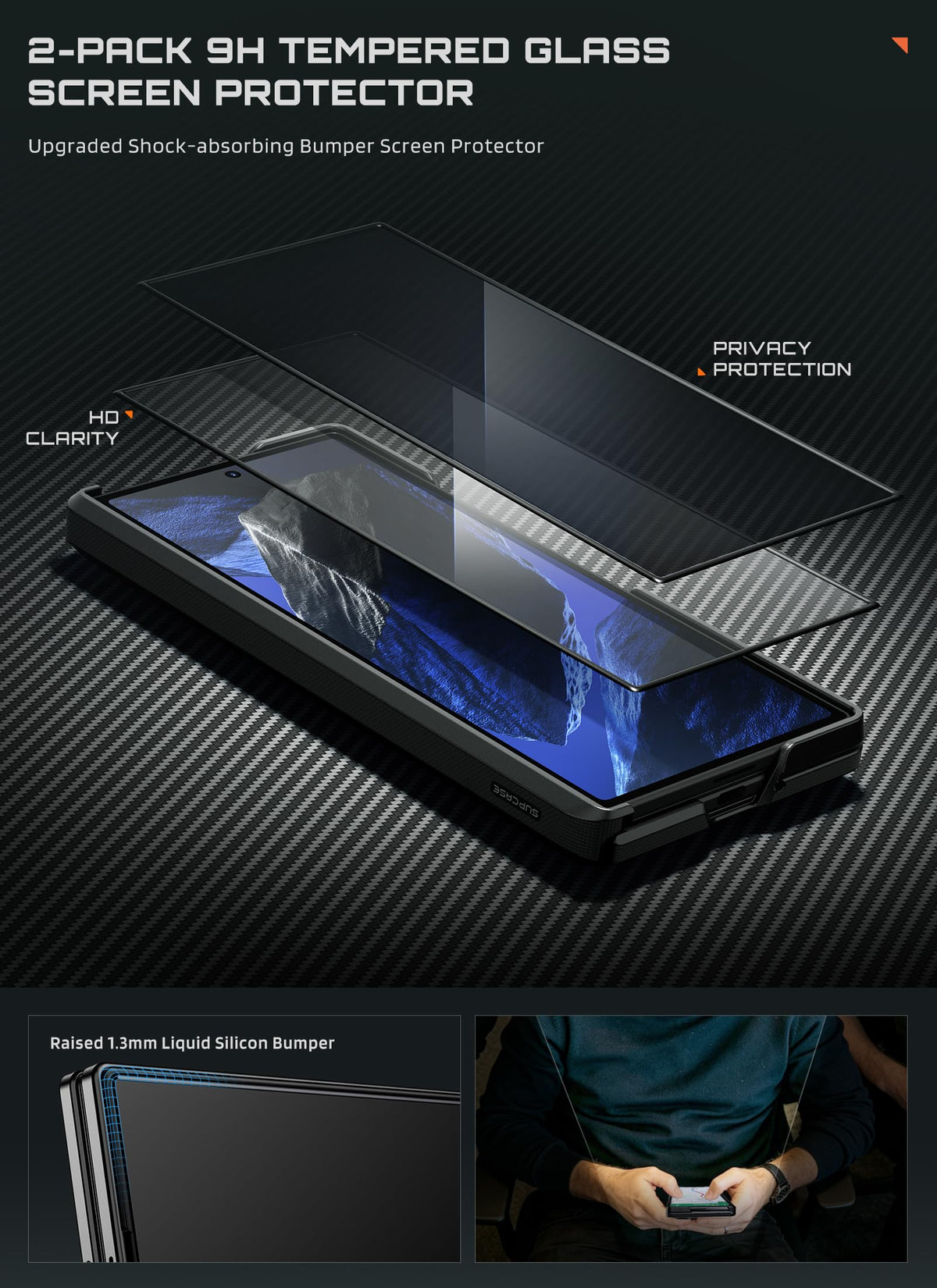 SUPCASE for Galaxy Z Fold 8 Ultra/Z Fold 7 Case, 360° Magnetic Stand, Black