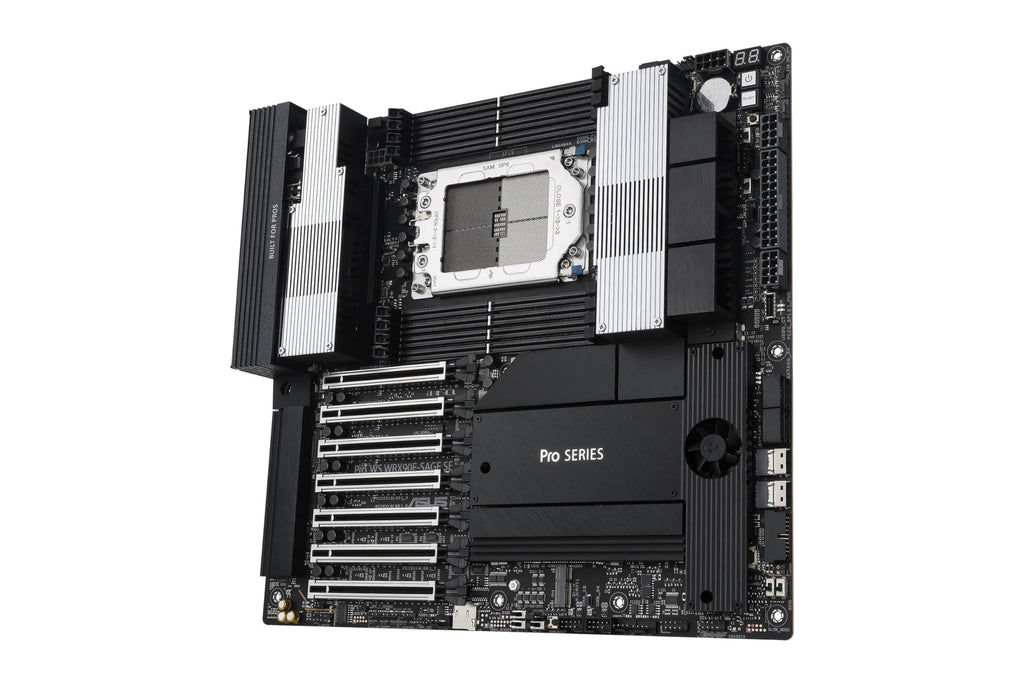 ASUS Pro WS WRX90E-SAGE SE EEB Workstation Motherboard, AMD Ryzen™ Threadripper™ PRO 7000 WX-Series, ECC R-DIMM DDR5, 32 Power-Stage,7xPCIe 5.0x16, PCIe 5.0 M.2, 10Gb & 2.5Gb LAN, Multi-GPU Support
