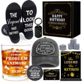 Keluna Retirement Gifts for Men - Retired Gifts for Him 2026 Retirement Cap Glass Decorations for Father Grandfather Husband Coworker Father's Day