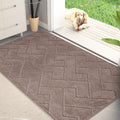 PURRUGS Dirt Trapping Door Mat 34" x 59", Non-Slip Machine Washable Entry Rug, Dog Doormat, Indoor Front Door Mat, Super Absorbent Entryway Rug for Muddy Shoes & Paws, Grayish Brown