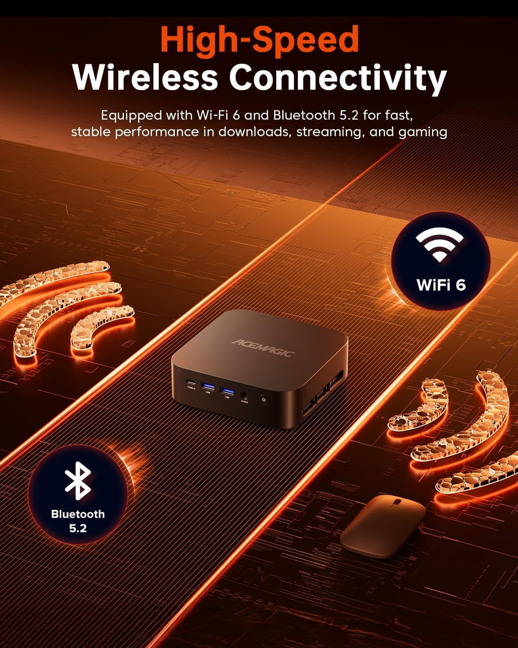 ACEMAGICIAN Kron Mini K1 Mini PC Gaming, AMD Ryzen 5 7430U (equiv to 5850U, 6C/12T, Up to 4.3Ghz), 16GB DDR4 512GB SSD Mini PC Computers Micro Desktop PC 4K Triple Display WiFi6 BT5.2