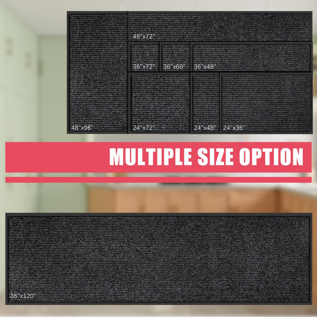 Kuyal Front Door Mat, 2'x3' Indoor Outdoor Entrance Mats, Commercial Floor Inside Outside Entrance, Heavy Duty Durable Welcome Mat, Rubber Backing Non Slip Outdoor Mats for Entryway,Dark Gray