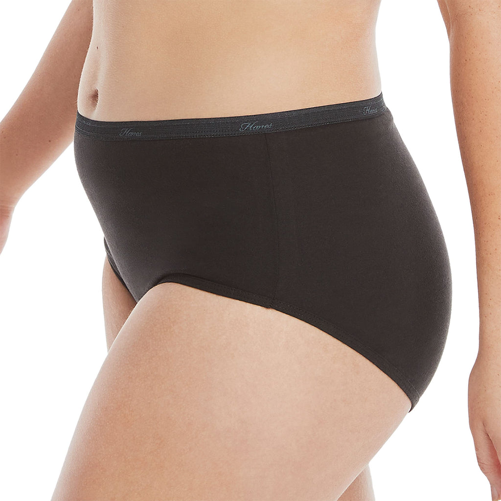 Hanes Womens High-waisted Panties, 6-pack, Moisture-wicking Cotton (Colors May Vary) Briefs-underwear, Solid/Print Mix, 9 US