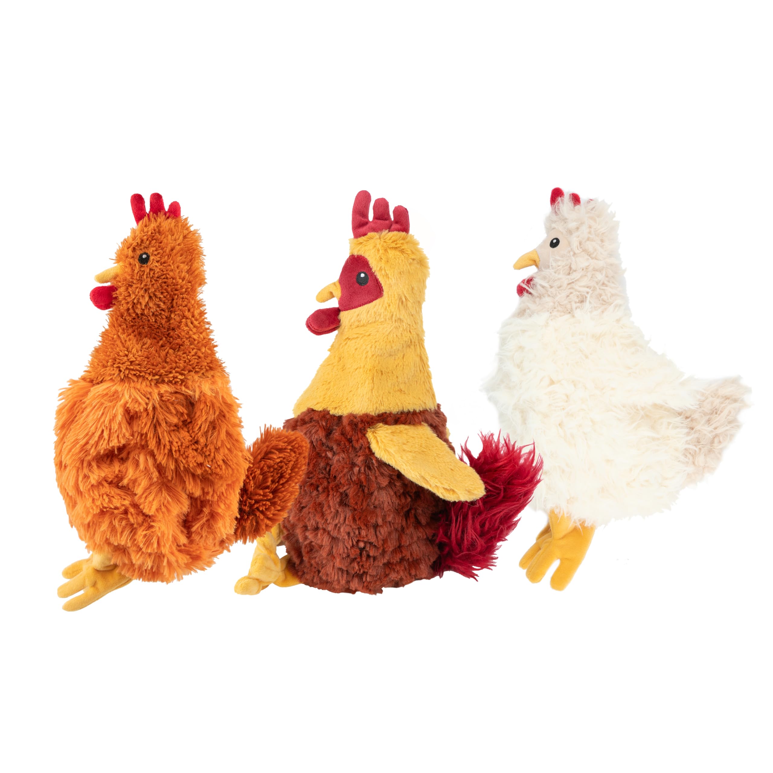 Best Pet Supplies Interactive Squeaky Dog Chew Toy, Ideal Dog Toys for Chewers, Small, Medium & Large Dogs, and Fetch Lovers - Crinkle Chicken (Brown), Large