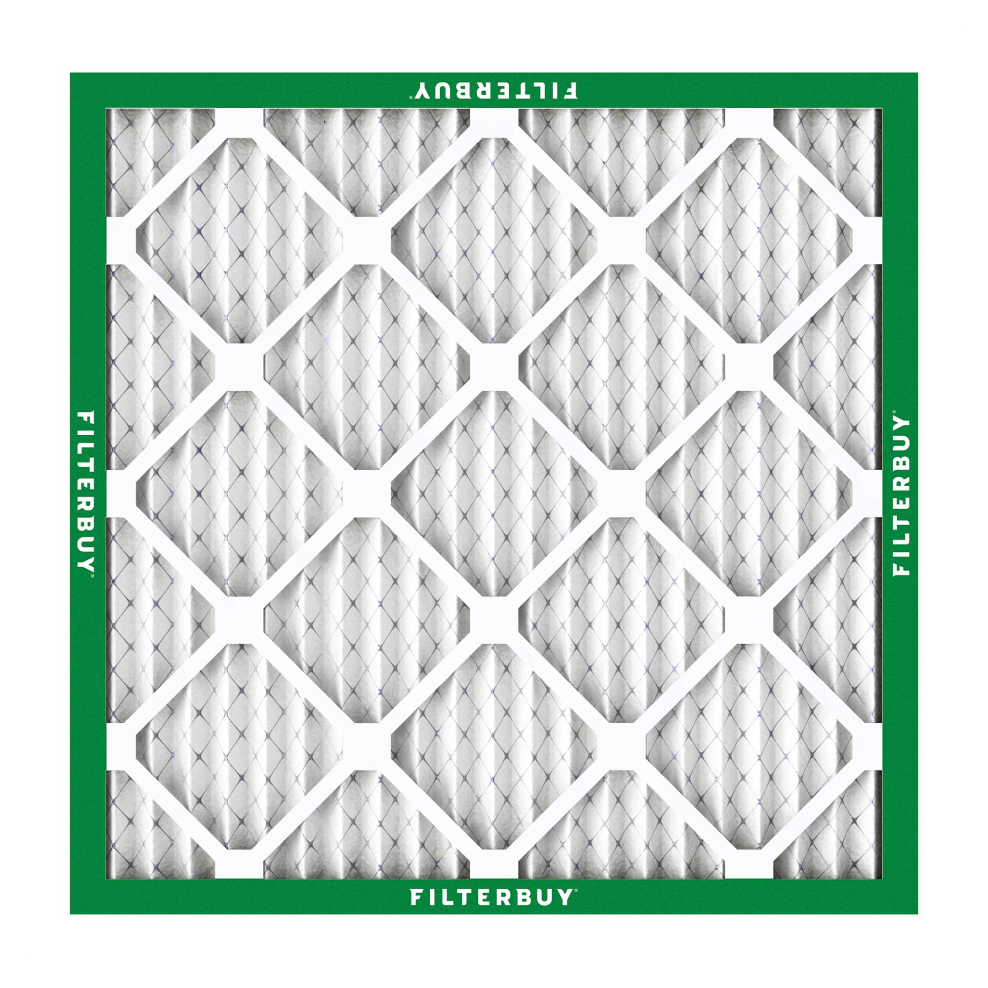 Filterbuy 12x12x1 Air Filter MERV 8 Essential Dust & Allergy Defense (4-Pack), Electrostatic Pleated HVAC AC Furnace Filters Replacement, Made in USA (Actual Size: 11.75 x 11.75 x 0.75)