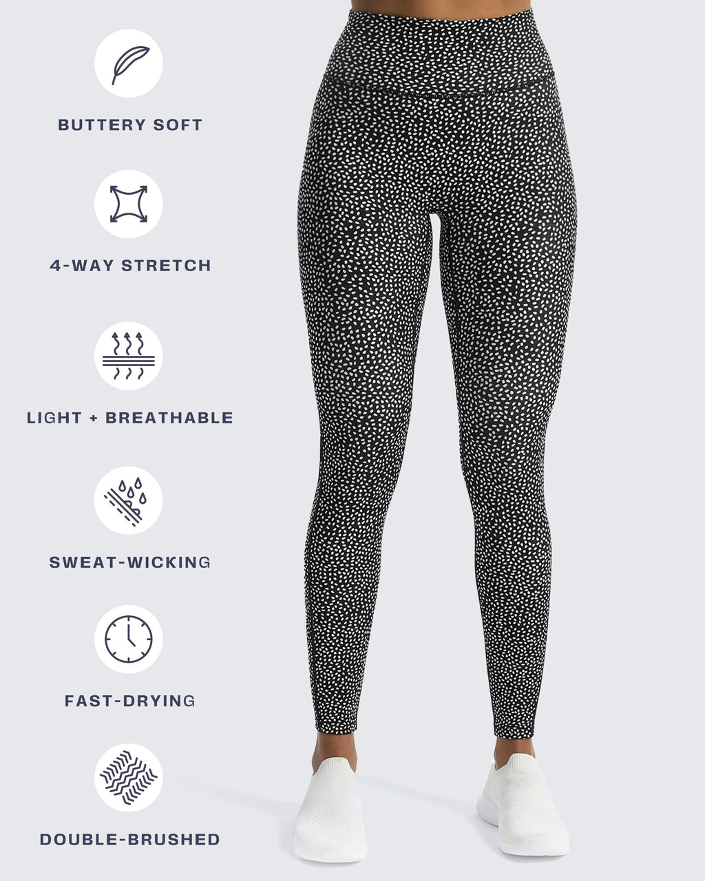 Aoxjox High Waisted Workout Leggings for Women Trinity Yoga Pants 26.5" (Blackness Dot Print, 3X-Large)