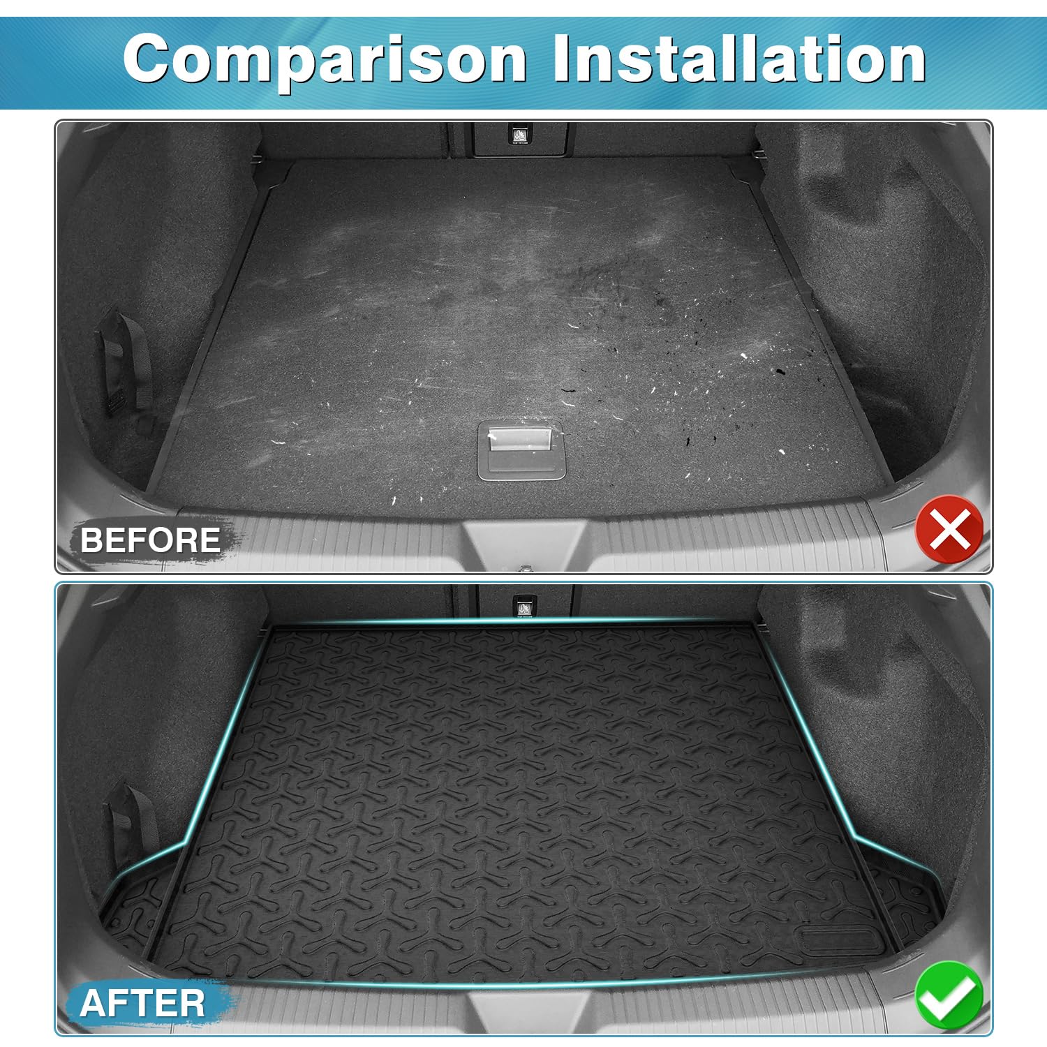 Mixsuper Cargo Liner for Volkswagen ID.4 2021-2023 2024, Cargo Mat for VW ID4 Accessories, All Weather Trunk Liner Rear Trunk Mat Black